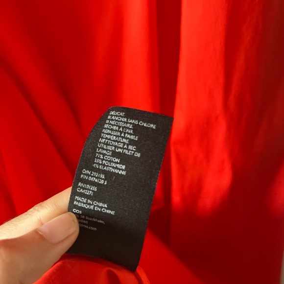 COS Red A-Line Midi Sleeveless Dress size 6 - Picture 13 of 13